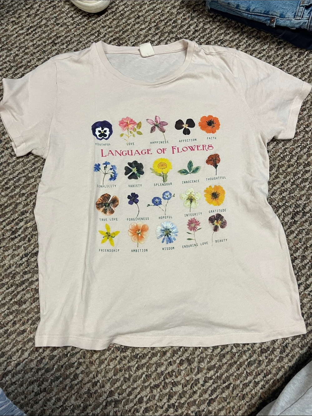 Language of Flowers Graphic Tee - Cream women’s Top